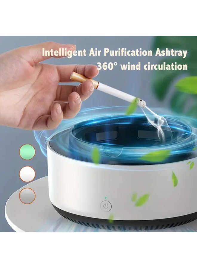 Gray Portable Smoke Free Air Purifier Ashtray With Smart Wind Circulation System For Indoor Outdoor Car Use - Image 1